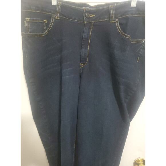 Project Womens Distressed Heavy Stitch Relaxed Straight Leg Blue Jeans Size 20 - Picture 2 of 5